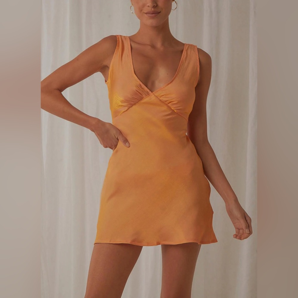 Peppermayo Exclusive Audrey Vintage Slip Dress Mango Shimmer
